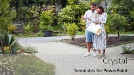  Presentation with improvement - Presentation theme having couple-of-caucasian-landscape-architects background and a light gray colored foreground