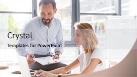  Presentation with discussing parents - Theme enhanced with couple of colleagues discussing work background and a lemonade colored foreground