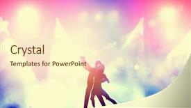  Presentation with party lights - Audience pleasing presentation design consisting of couple of dancers in elegant backdrop and a cream colored foreground