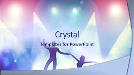  Presentation with elegant party - Presentation theme featuring couple of dancers in elegant background and a sky blue colored foreground