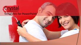  Presentation with diy - Audience pleasing PPT theme consisting of couple of diy painting it red backdrop and a red colored foreground