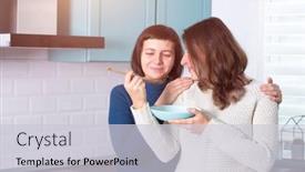  Presentation with daily routine - Beautiful PPT theme featuring couple-of-gay-woman-feeding backdrop and a light gray colored foreground