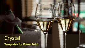  Presentation with fancy - Presentation theme consisting of couple-of-glass-of-champagne background and a tawny brown colored foreground