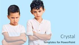  Presentation with negative - Colorful presentation design enhanced with couple-of-little-brothers-together backdrop and a cool aqua colored foreground