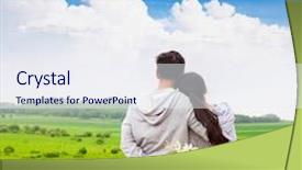  Presentation with lover - Amazing slide deck having couple of lover holding together with flower backdrop and a sky blue colored foreground