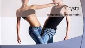  Presentation with ballet - Cool new presentation theme with couple of modern ballet dancers in jeans backdrop and a soft green colored foreground