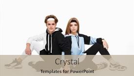  Presentation with teenagers - Beautiful presentation design featuring couple-of-modern-teenagers backdrop and a mint green colored foreground