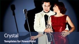  Presentation with couple dance - Presentation featuring couple of professional singers background and a ocean colored foreground