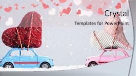  Presentation with cars - Presentation design consisting of couple of retro toy cars background and a lemonade colored foreground