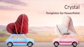  Presentation with toy - Audience pleasing PPT theme consisting of couple of retro toy cars backdrop and a cream colored foreground