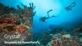  Presentation with coral reef - Theme featuring couple-of-scuba-divers-exploring background and a  colored foreground