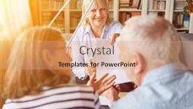  Presentation with counseling - Presentation theme featuring couple-of-seniors-gets background and a coral colored foreground