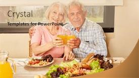  Presentation with toasting - Theme enhanced with couple-of-seniors-toasting background and a lemonade colored foreground