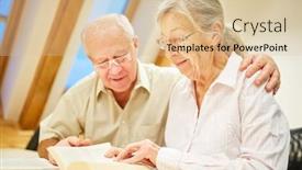  Presentation with reading table - Amazing slides having couple-of-seniors-with-glasses backdrop and a lemonade colored foreground