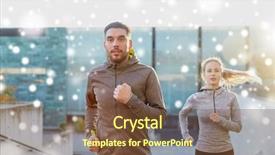  Presentation with upstairs - Cool new PPT theme with couple of sportsmen running upstairs backdrop and a  colored foreground