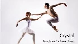  Presentation with couple dance - Beautiful PPT layouts featuring couple of sporty ballet dancers backdrop and a white colored foreground