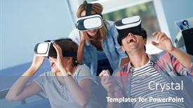  Presentation with video games playing - Colorful slide set enhanced with couple-of-students-playing-video backdrop and a seafoam green colored foreground