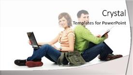  Presentation with diversity students friends happiness concept - Presentation theme consisting of couple of students theme education background and a white colored foreground