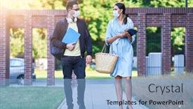  Presentation with masks - Presentation featuring couple-of-students background and a light blue colored foreground