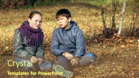  Presentation with teenagers - Slide deck with couple-of-teenagers-meet-romantically background and a tawny brown colored foreground