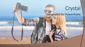  Presentation with catholic couple silhouette of young - Cool new presentation theme with couple of travelers taking self backdrop and a  colored foreground