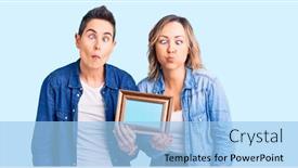  Presentation with women making - PPT theme enhanced with couple-of-women-holding-empty background and a light blue colored foreground