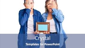  Presentation with face pain - Theme featuring couple-of-women-holding-empty background and a ocean colored foreground