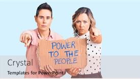  Presentation with power - Presentation enhanced with couple-of-women-holding-power background and a coral colored foreground