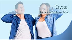  Presentation with injury - Slide deck with couple-of-women-wearing-casual background and a sky blue colored foreground