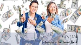  Presentation with women making - Cool new theme with couple-of-women-wearing-casual backdrop and a light blue colored foreground