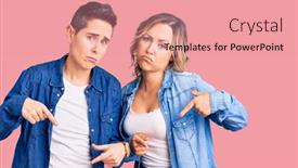  Presentation with unhappy women - Theme enhanced with couple-of-women-wearing-casual background and a coral colored foreground