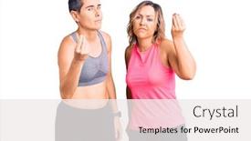  Presentation with sportswear - Cool new presentation with couple-of-women-wearing-sportswear backdrop and a sky blue colored foreground