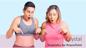  Presentation with sportswear - Colorful theme enhanced with couple-of-women-wearing-sportswear backdrop and a coral colored foreground