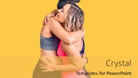  Presentation with self love - PPT theme consisting of couple-of-women-wearing-sportswear background and a yellow colored foreground