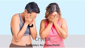  Presentation with women sad - Audience pleasing presentation consisting of couple-of-women-wearing-sportswear backdrop and a coral colored foreground