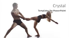  Presentation with art dance - Cool new theme with couple-of-young-athletic-dance backdrop and a white colored foreground
