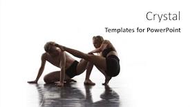  Presentation with art dance - PPT layouts enhanced with couple-of-young-athletic-dance background and a white colored foreground