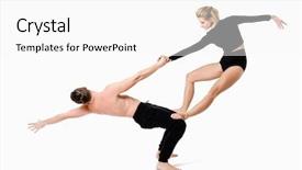  Presentation with couple dance - Beautiful theme featuring couple of young dancers make backdrop and a white colored foreground