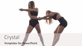  Presentation with art dance - Colorful PPT theme enhanced with couple-of-young-female-athletic backdrop and a light gray colored foreground
