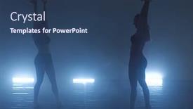  Presentation with couple dance - PPT theme featuring couple-of-young-female-athletic background and a ocean colored foreground