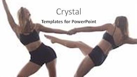  Presentation with art dance - Cool new PPT layouts with couple-of-young-female-athletic backdrop and a white colored foreground