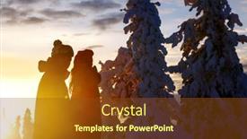  Presentation with ski - Beautiful slide deck featuring couple-of-young-people backdrop and a tawny brown colored foreground