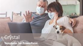  Presentation with people all ages - Presentation design consisting of couple-old-aged-senior-people background and a gray colored foreground