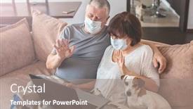  Presentation with old couple - Slide deck with couple-old-aged-senior-people background and a gray colored foreground