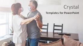  Presentation with elderly home - Presentation theme having couple-old-aged-senior-people background and a light gray colored foreground