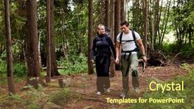  Presentation with hike forest - Audience pleasing theme consisting of couple on a hiking camping backdrop and a  colored foreground