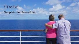  Presentation with egypt water cruise - Cool new slides with couple on a ocean cruise backdrop and a light blue colored foreground