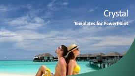  Presentation with maldives - Slide deck with couple on a tropical beach at maldives background and a ocean colored foreground