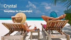  Presentation with maldives - Colorful slide set enhanced with couple on a tropical beach backdrop and a teal colored foreground