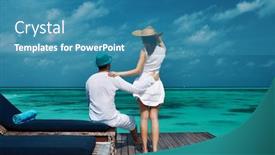  Presentation with maldives - Cool new presentation theme with couple on a tropical beach jetty at maldives backdrop and a teal colored foreground